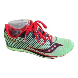 Saucony Racing Vendetta 2 Track & Field Red/Green Spike Shoes S19047-2 Size 7.5